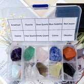 🌈 10 Raw Crystals in a Box – Rough & Ready Natural Stones for Boys Who Love Rocks! - ThiGui